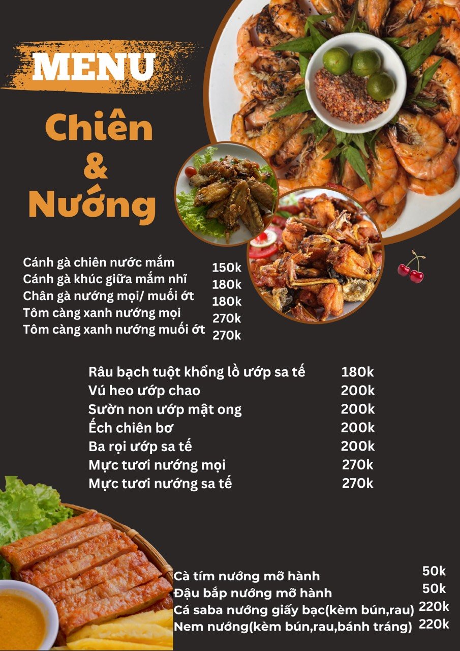 menu chien nuong