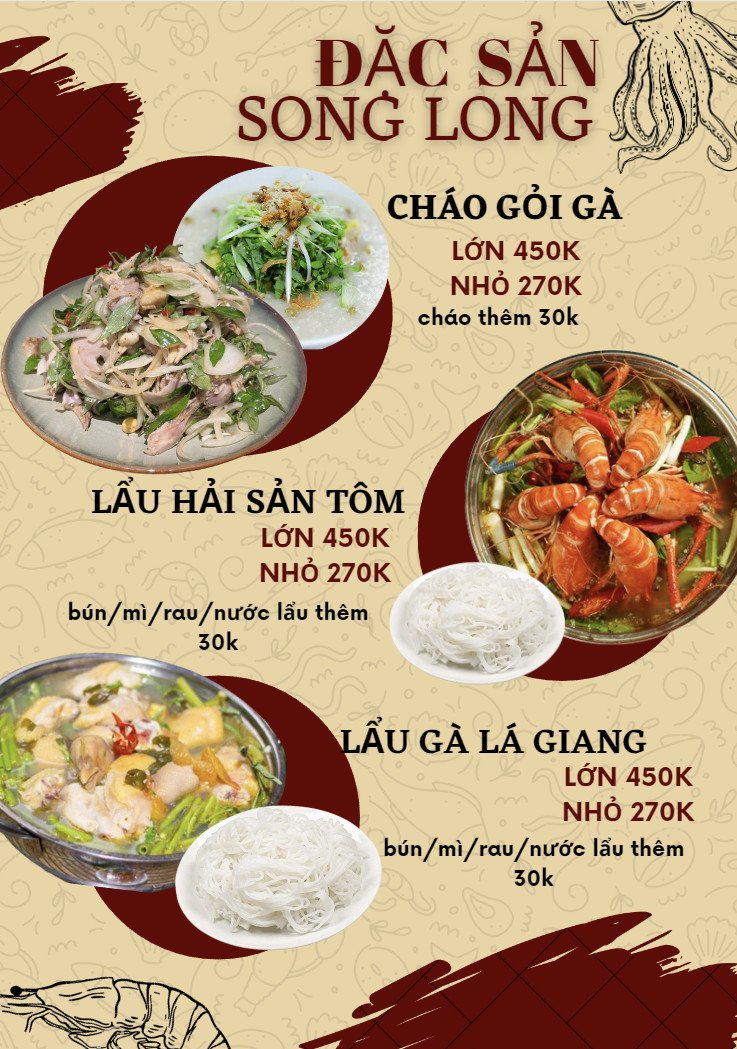 menu dac san